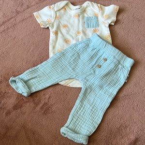 0-3M Rabbit + Bear BoHo Sunshine Outfit